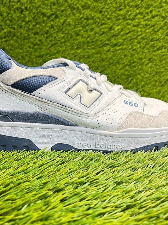 New Balance Shoes - New Balance 550 Womens Size 9 White Blue Athletic Running Leather Shoes Sneakers